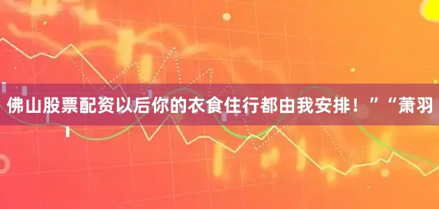 佛山股票配资以后你的衣食住行都由我安排！”“萧羽